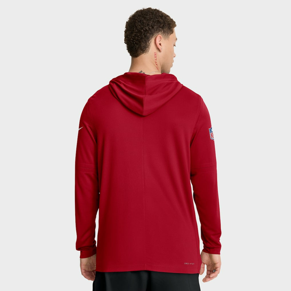 San Francisco 49ers Sideline Pure Fury Performance Long Sleeve Hoodie T-Shirt - Scarlet cheap
