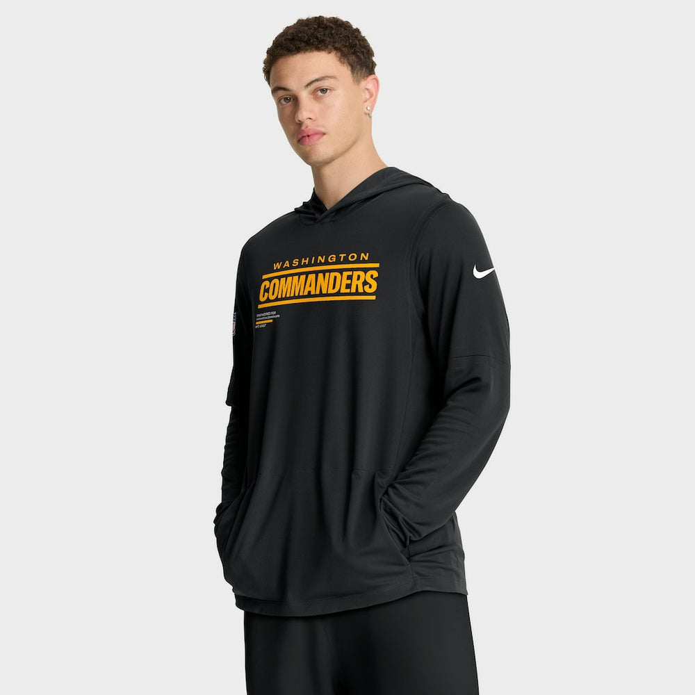 Washington Commanders Sideline Pure Fury Performance Long Sleeve Hoodie T-Shirt - Black for sale