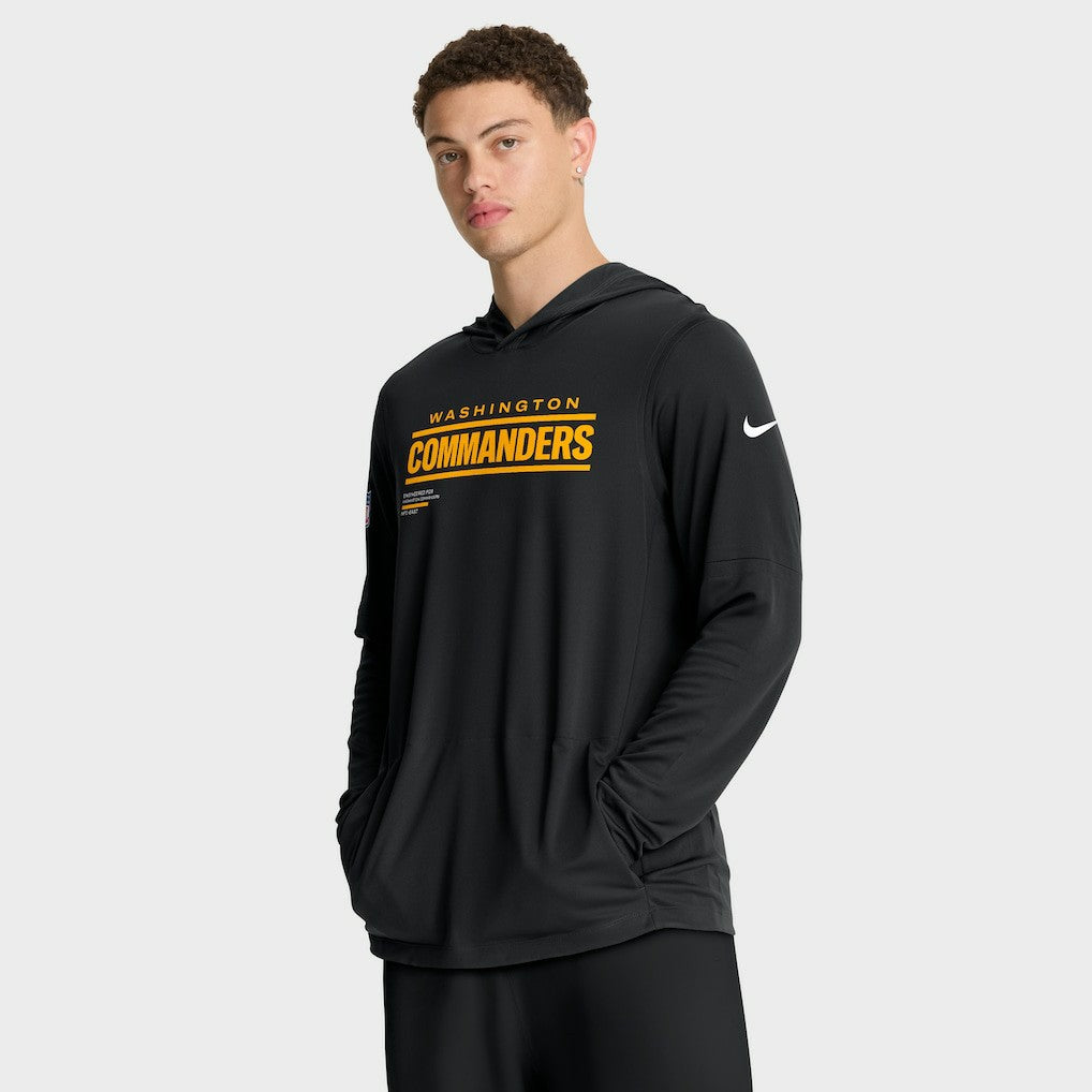 Washington Commanders Sideline Pure Fury Performance Long Sleeve Hoodie T-Shirt - Black for sale
