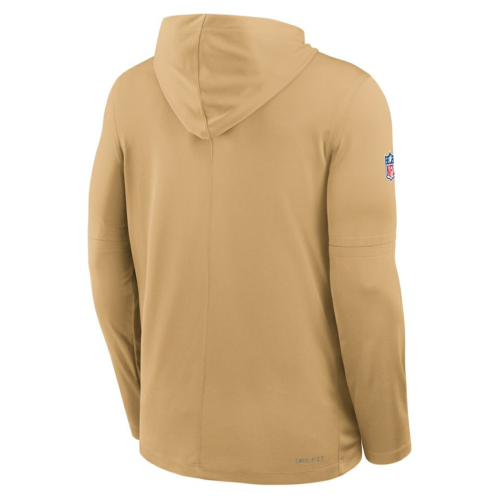 San Francisco 49ers Sideline Pure Fury Performance Long Sleeve Hoodie T-Shirt - Gold online