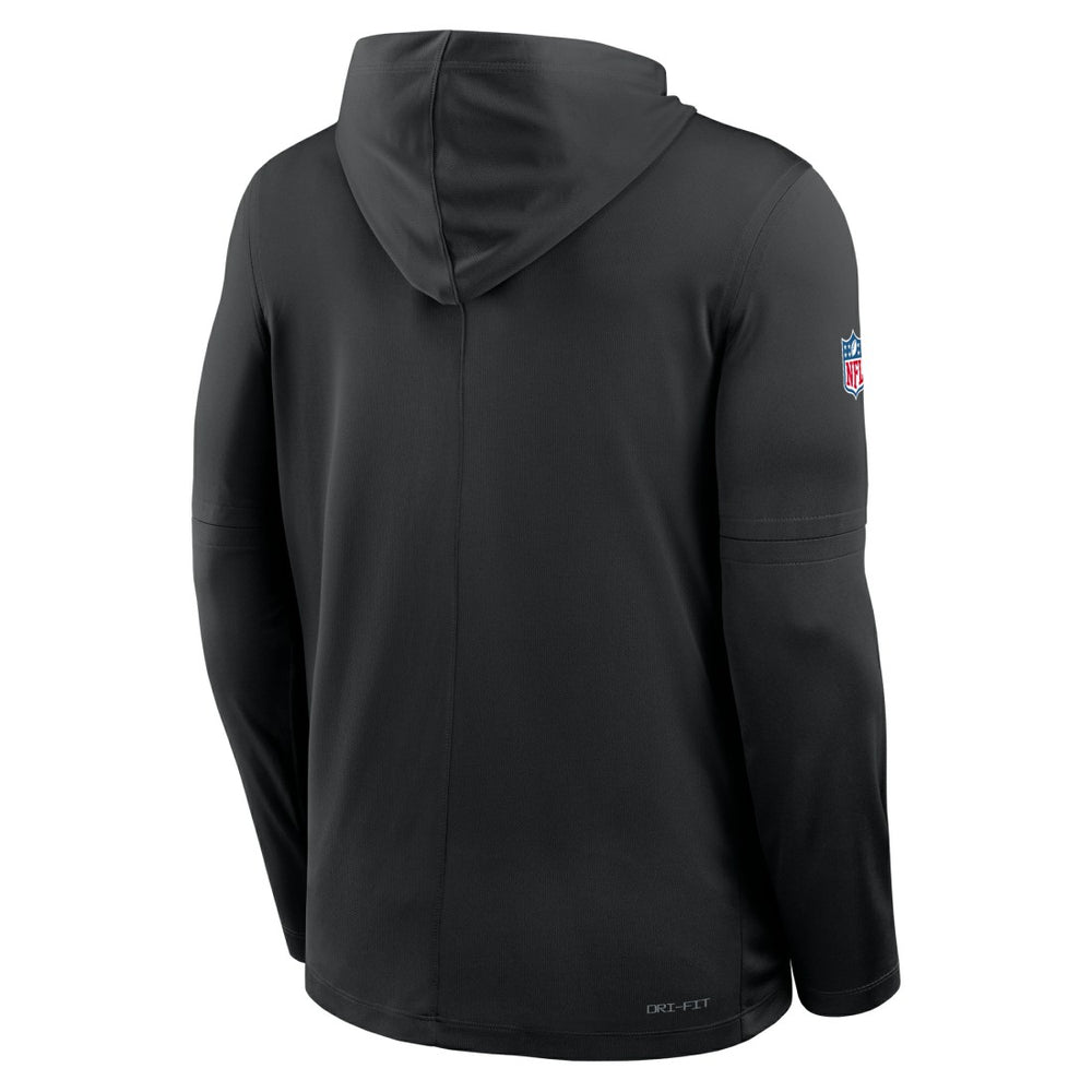 Detroit Lions Sideline Pure Fury Performance Long Sleeve Hoodie T-Shirt - Black on sale
