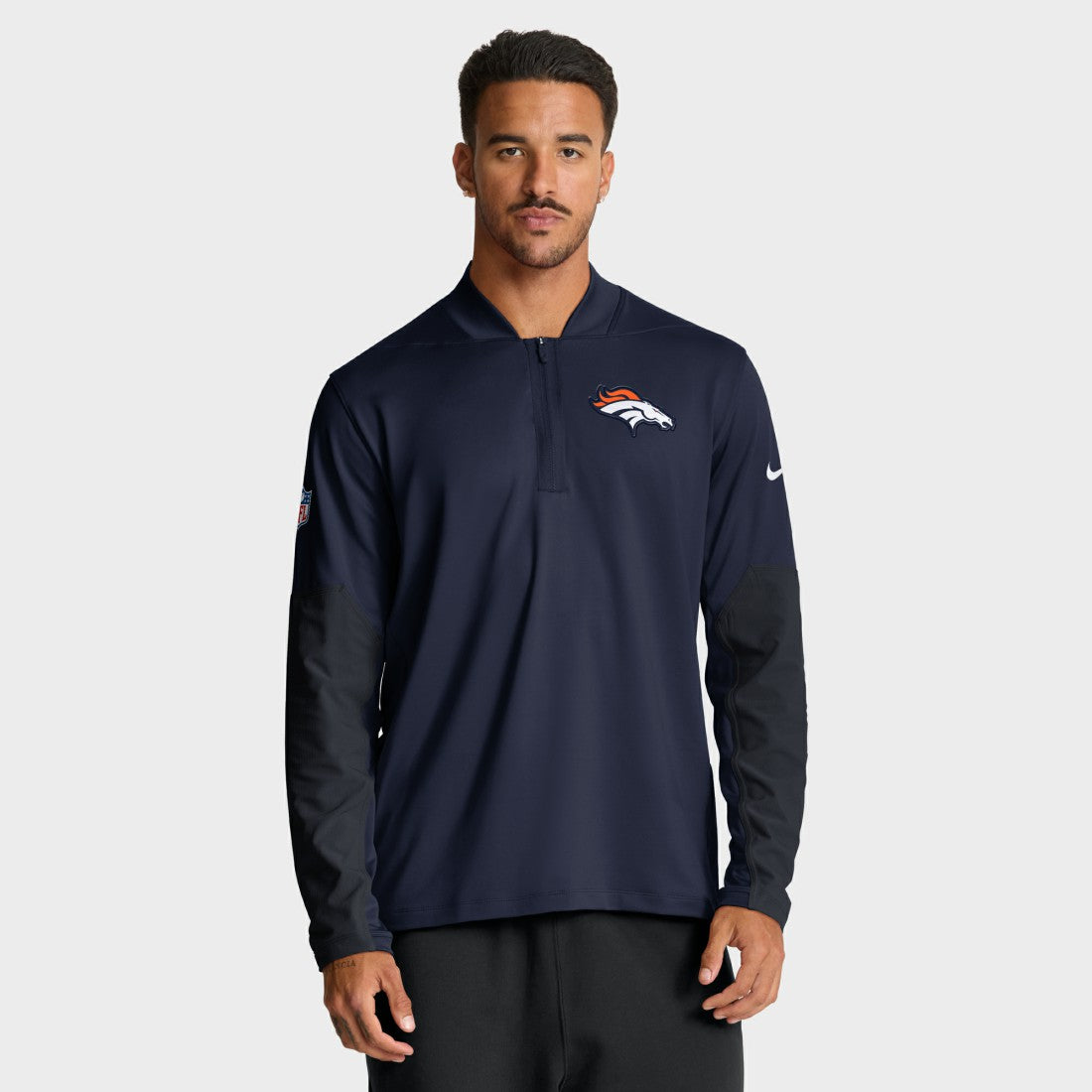 Denver Broncos Sideline Dri-FIT Half-Zip Pullover - Navy on sale