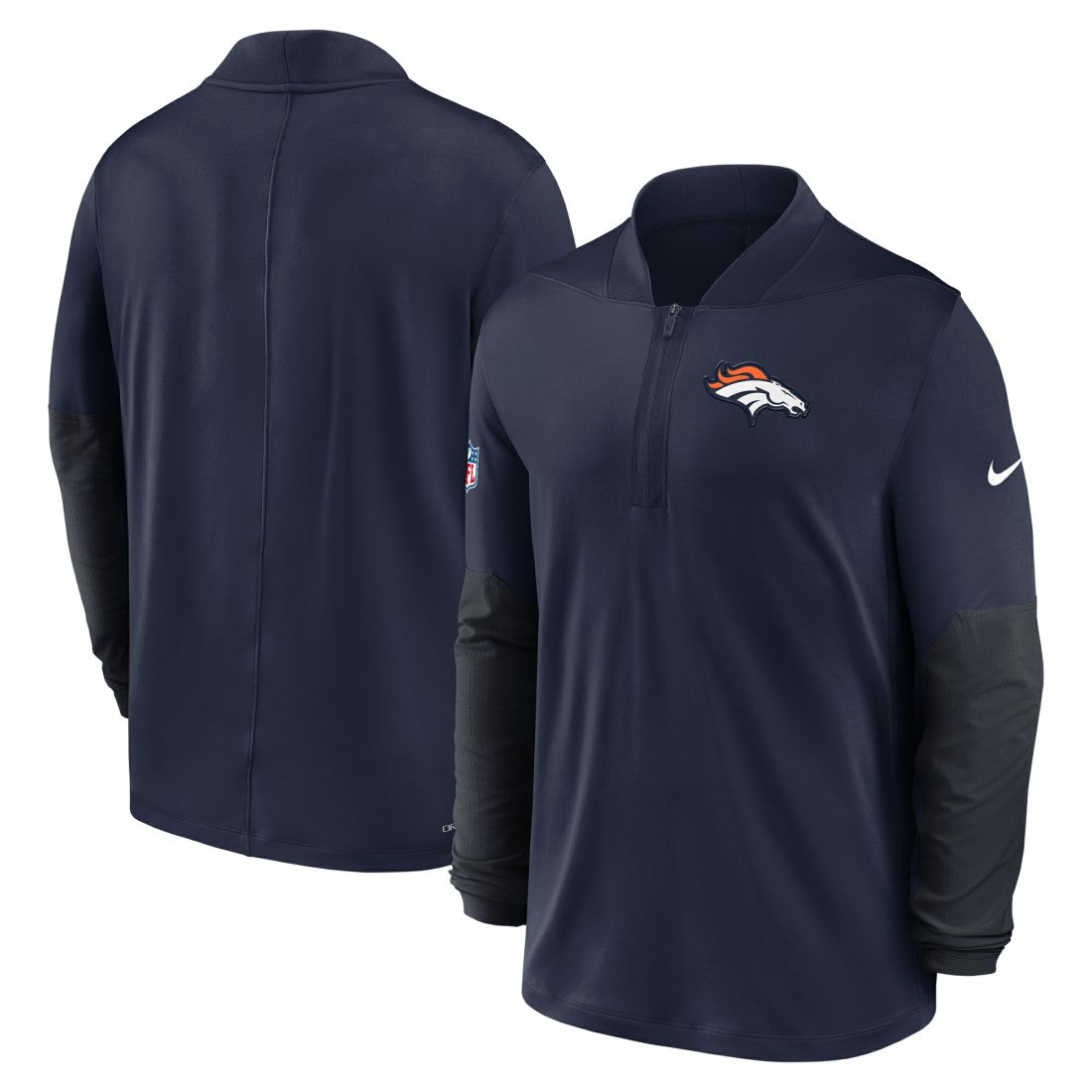 Denver Broncos Sideline Dri-FIT Half-Zip Pullover - Navy on sale