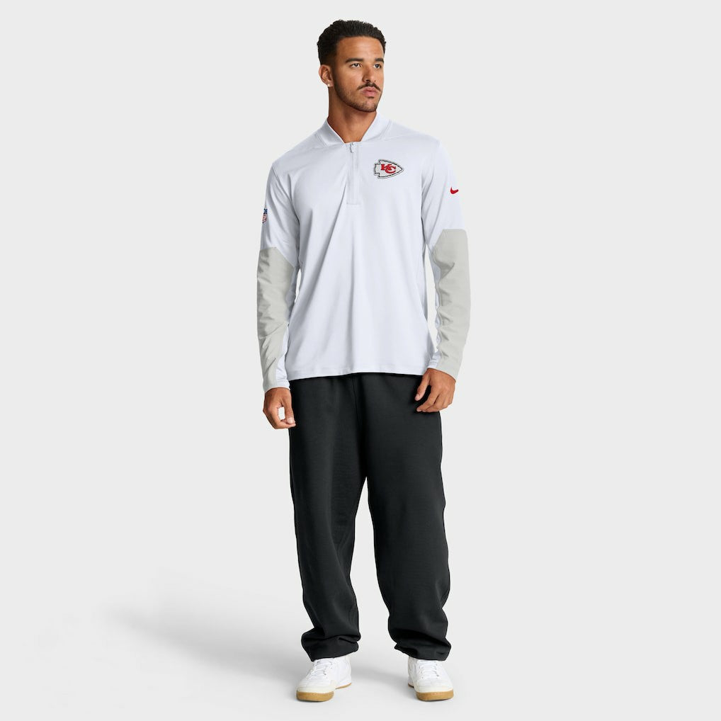 Kansas City Chiefs Sideline Dri-FIT Half-Zip Pullover - White sale