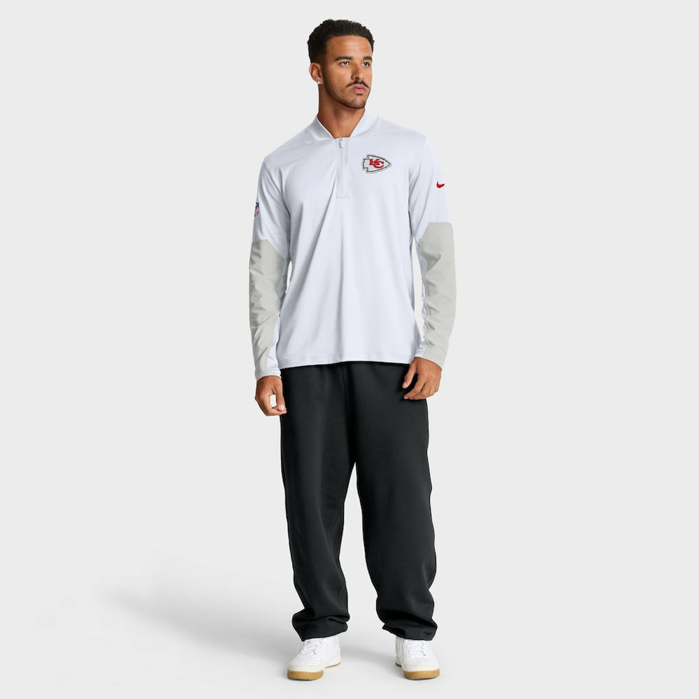 Kansas City Chiefs Sideline Dri-FIT Half-Zip Pullover - White sale