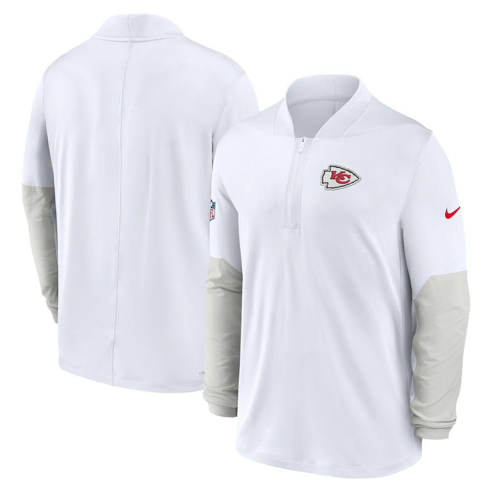 Kansas City Chiefs Sideline Dri-FIT Half-Zip Pullover - White sale