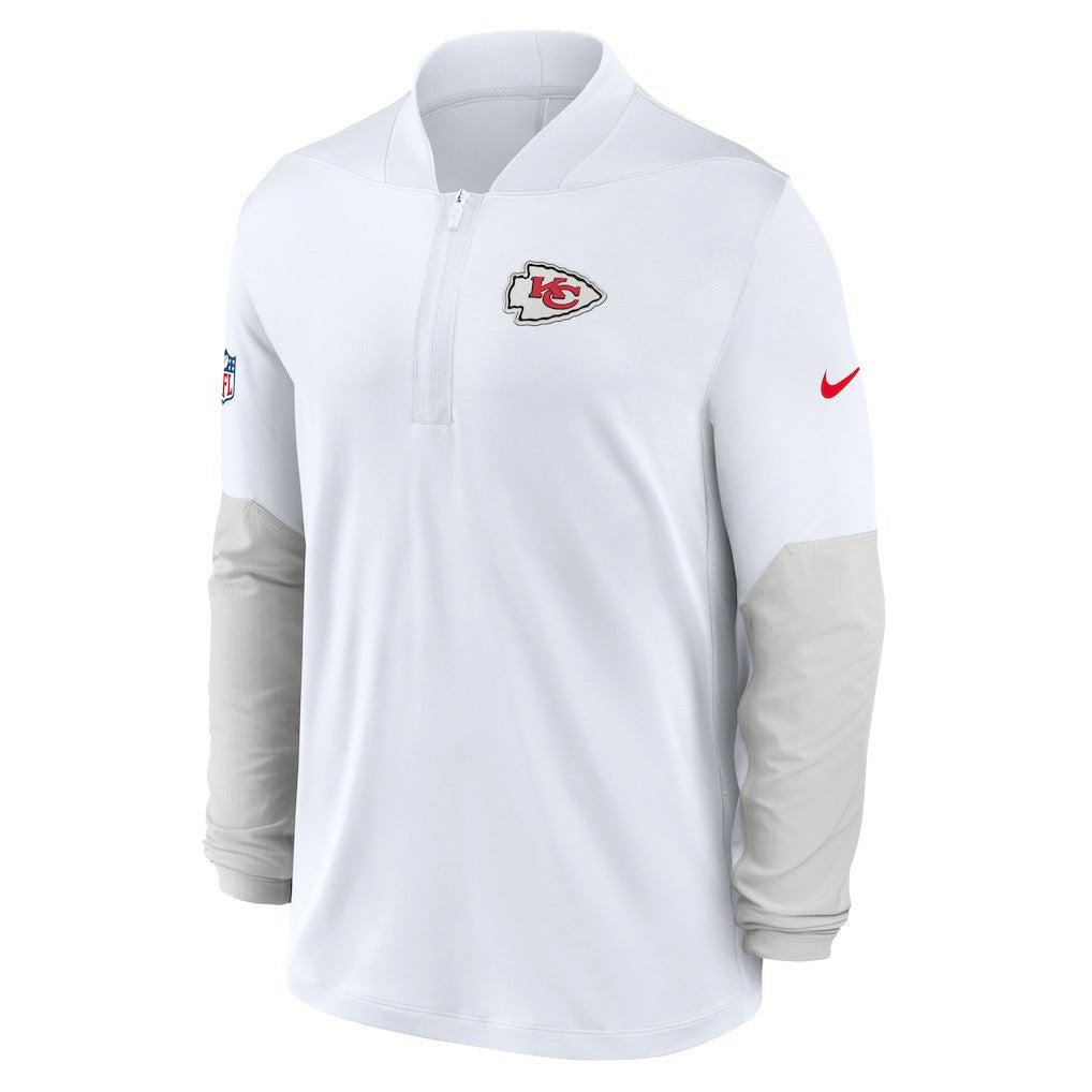 Kansas City Chiefs Sideline Dri-FIT Half-Zip Pullover - White sale