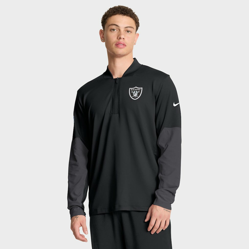 Las Vegas Raiders Sideline Dri-FIT Half-Zip Pullover - Black sale