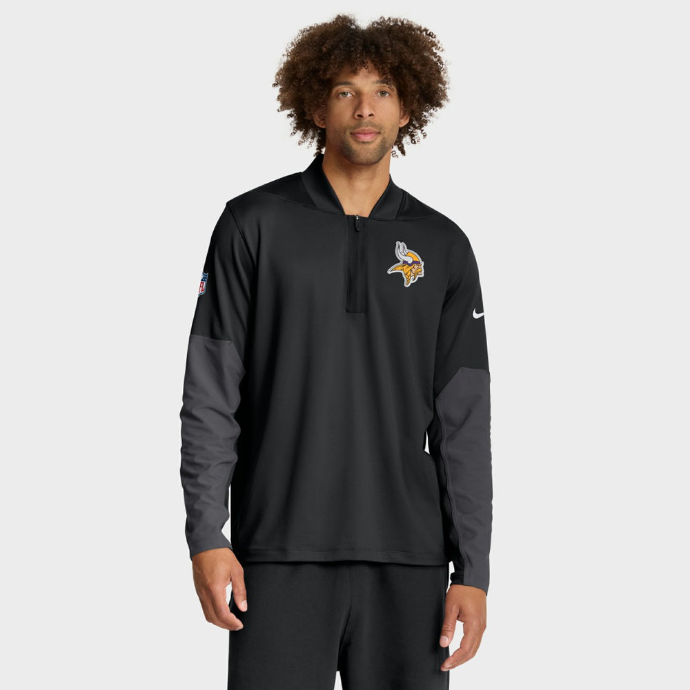 Minnesota Vikings Sideline Dri-FIT Half-Zip Pullover - Black for sale