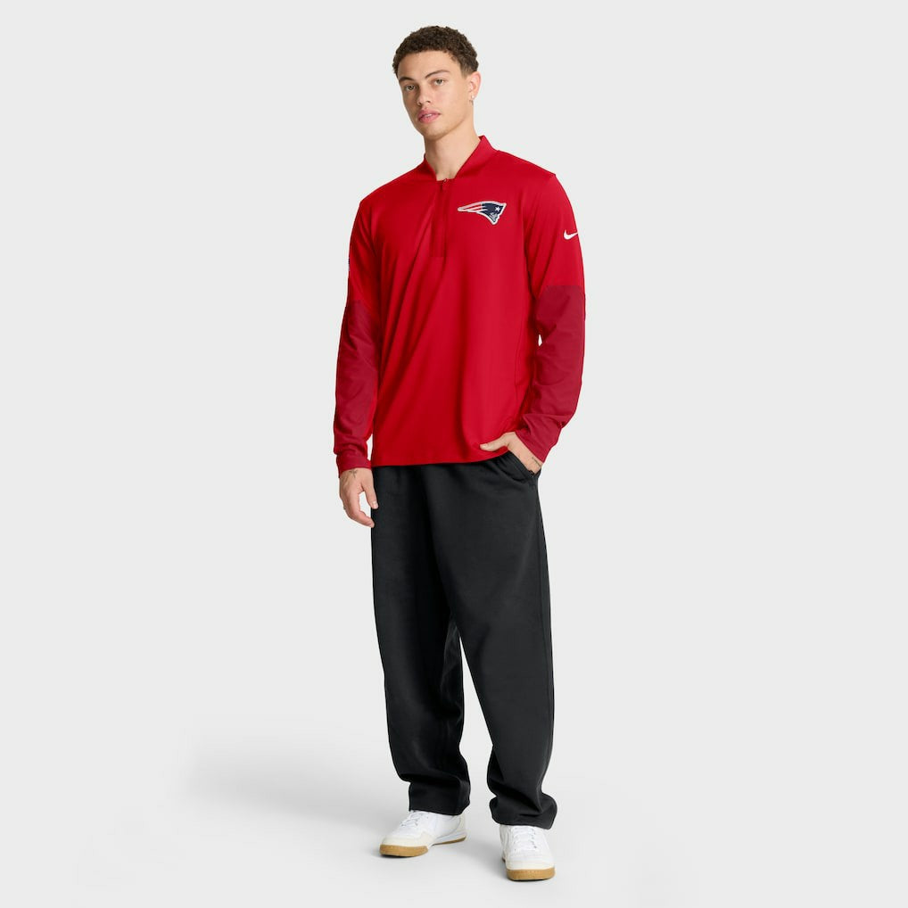 New England Patriots Sideline Dri-FIT Half-Zip Pullover - Red for sale
