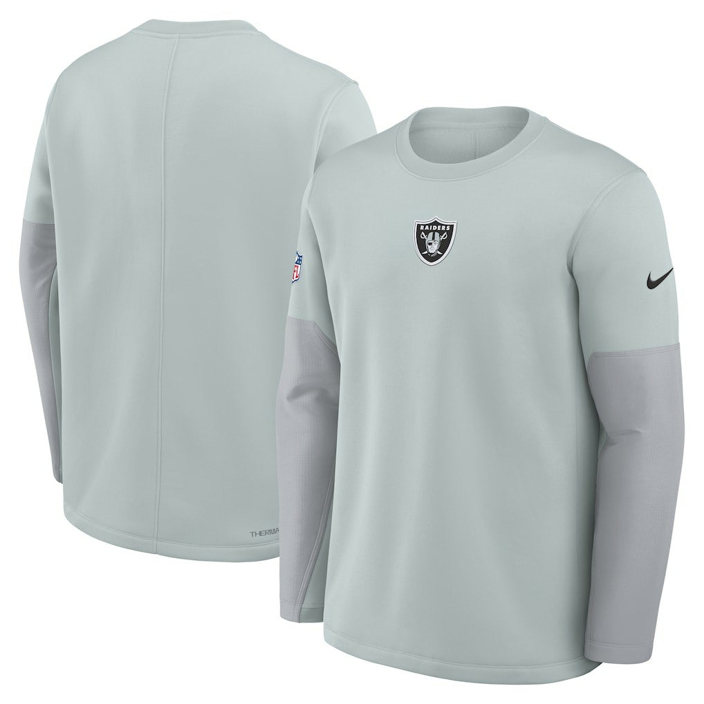 Las Vegas Raiders Sideline Coach Therma-FIT Long Sleeve T-Shirt - Silver cheap