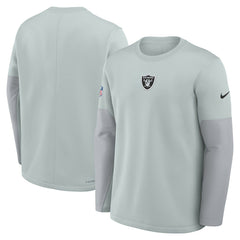 Las Vegas Raiders Sideline Coach Therma-FIT Long Sleeve T-Shirt - Silver cheap