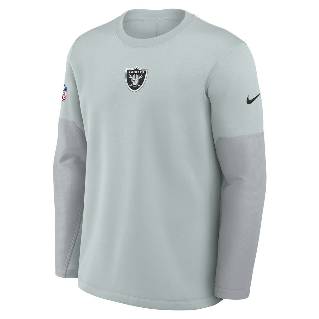 Las Vegas Raiders Sideline Coach Therma-FIT Long Sleeve T-Shirt - Silver cheap
