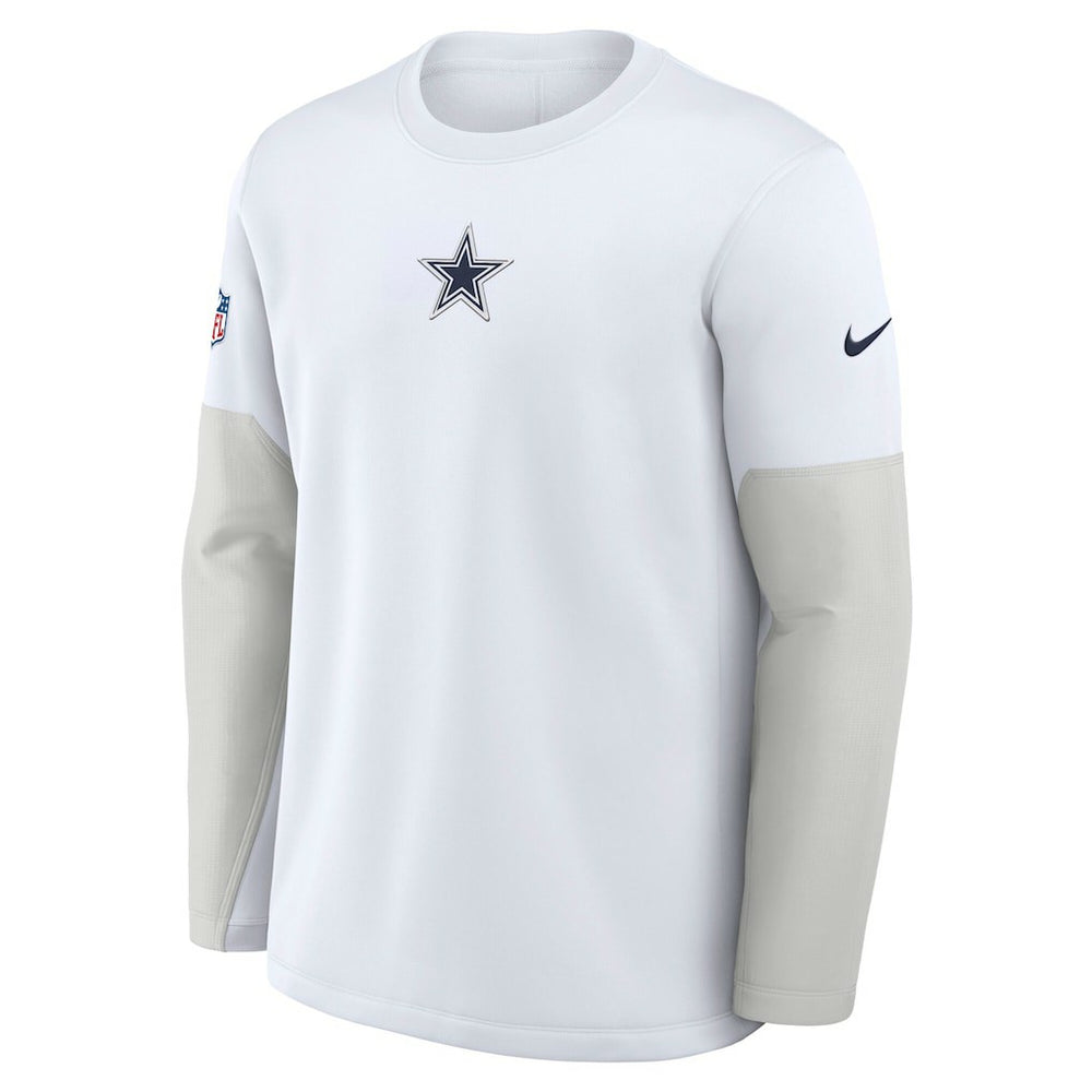 Dallas Cowboys Sideline Coach Therma-FIT Long Sleeve T-Shirt - White discount