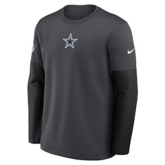 Dallas Cowboys Sideline Coach Therma-FIT Long Sleeve T-Shirt - Anthracite discount