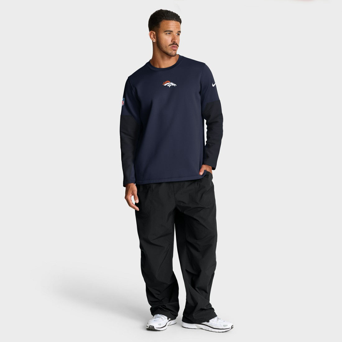 Denver Broncos Sideline Coach Therma-FIT Long Sleeve T-Shirt - Navy for sale