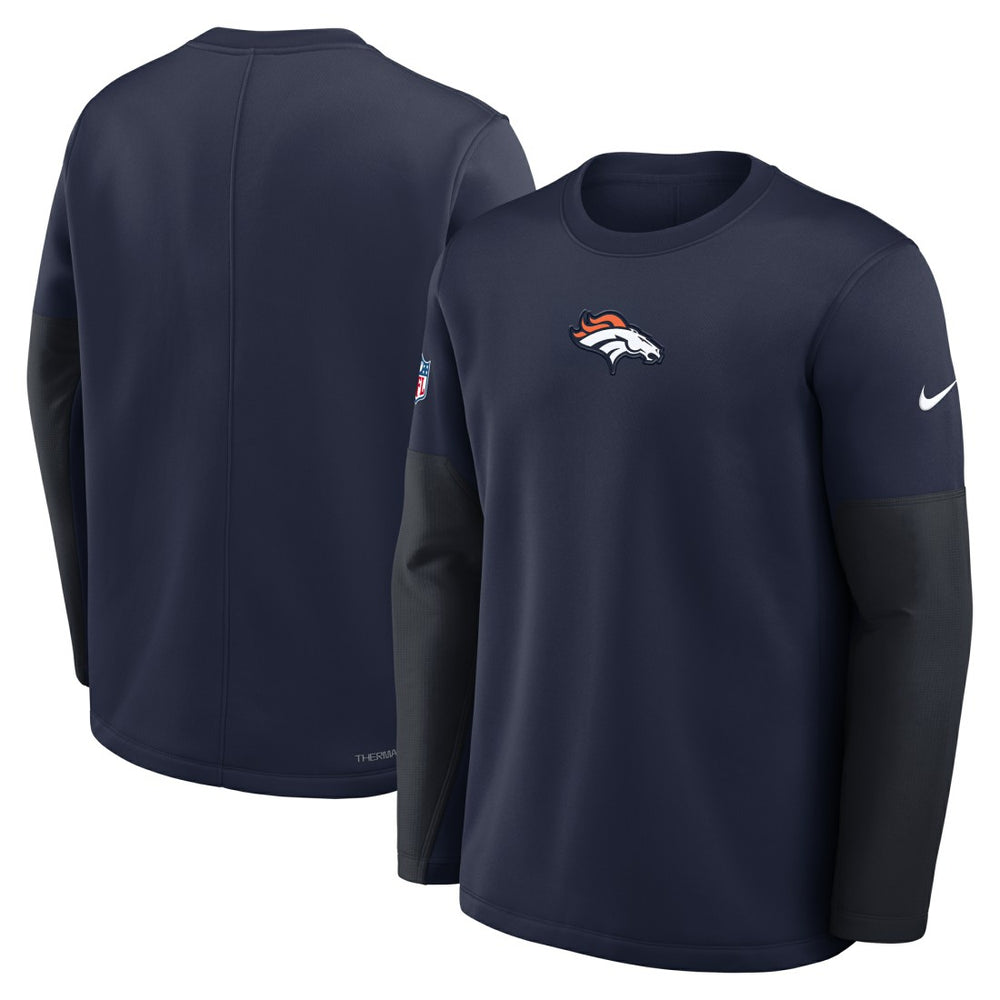 Denver Broncos Sideline Coach Therma-FIT Long Sleeve T-Shirt - Navy for sale