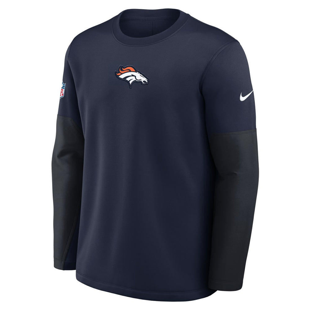 Denver Broncos Sideline Coach Therma-FIT Long Sleeve T-Shirt - Navy for sale
