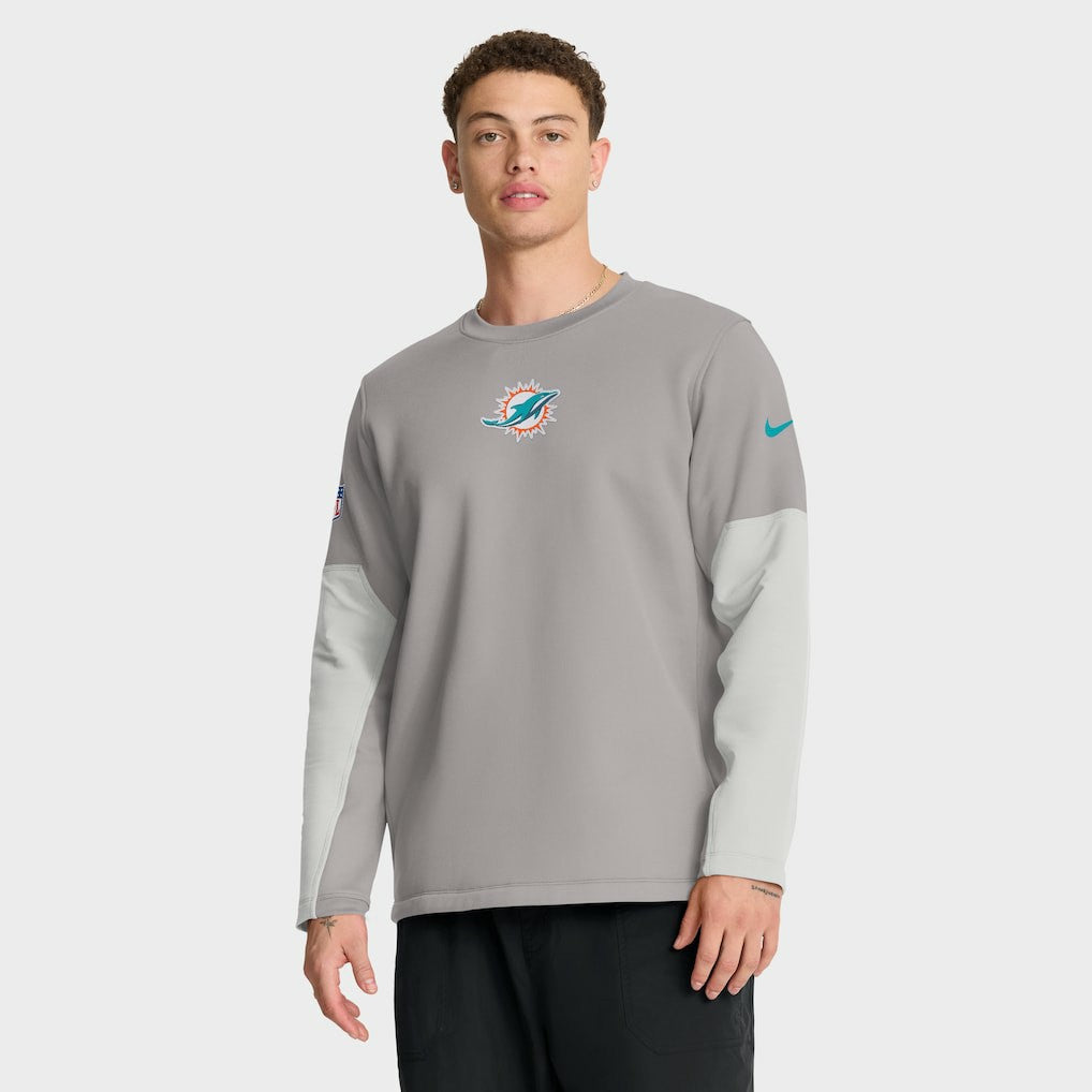 Miami Dolphins Sideline Coach Therma-FIT Long Sleeve T-Shirt - Gray on sale