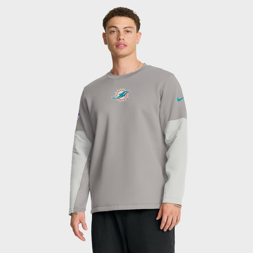 Miami Dolphins Sideline Coach Therma-FIT Long Sleeve T-Shirt - Gray on sale
