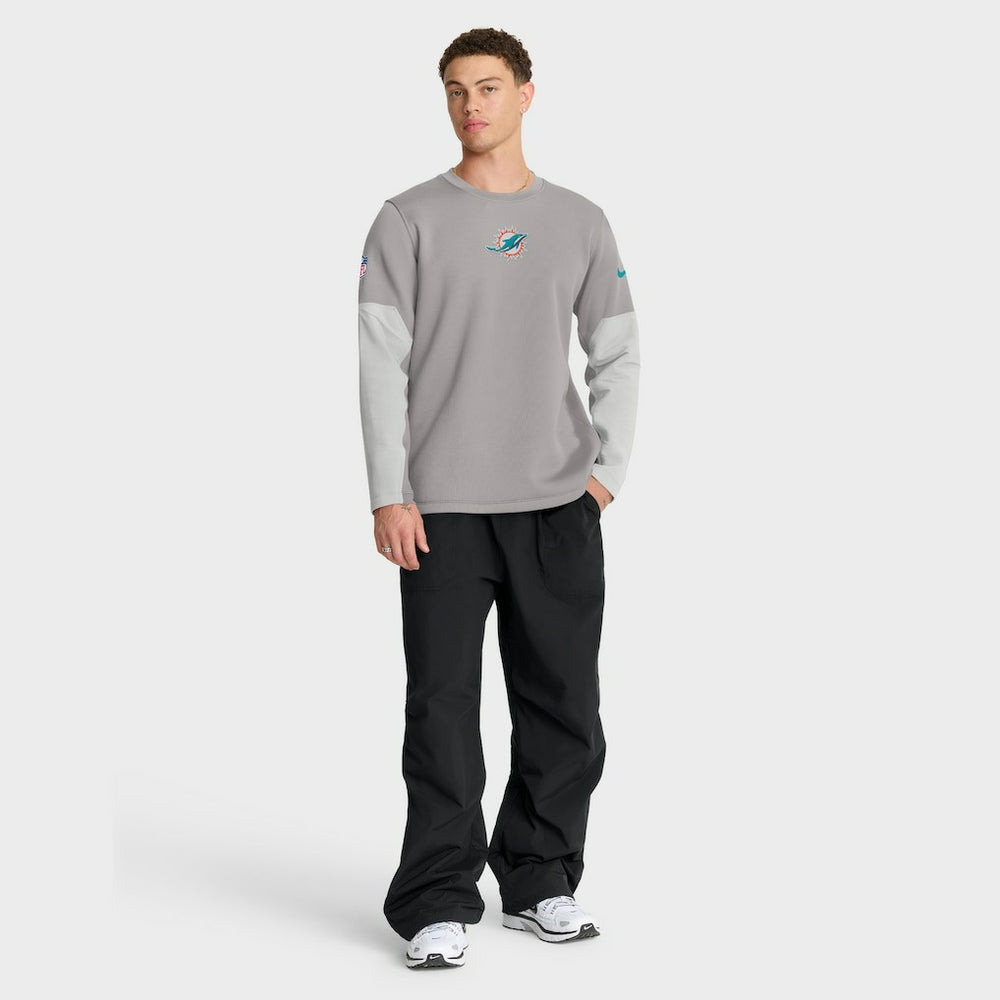 Miami Dolphins Sideline Coach Therma-FIT Long Sleeve T-Shirt - Gray on sale
