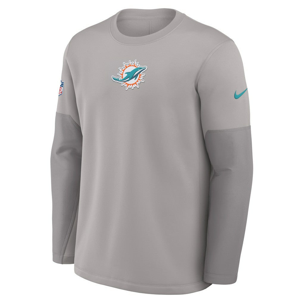 Miami Dolphins Sideline Coach Therma-FIT Long Sleeve T-Shirt - Gray on sale