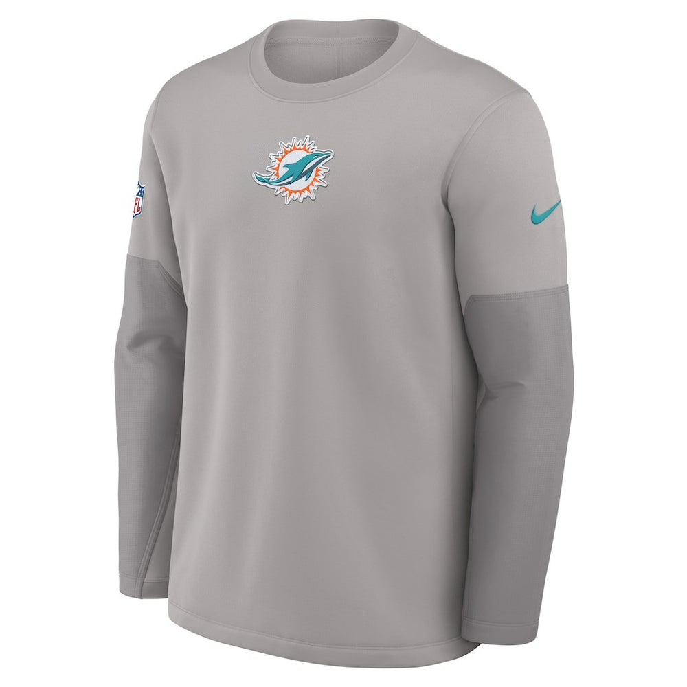 Miami Dolphins Sideline Coach Therma-FIT Long Sleeve T-Shirt - Gray on sale