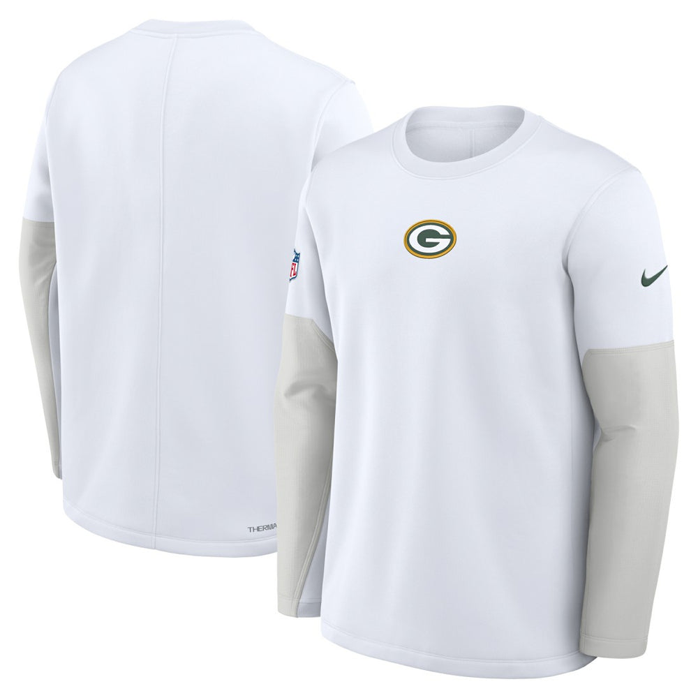 Green Bay Packers Sideline Coach Therma-FIT Long Sleeve T-Shirt - White for sale