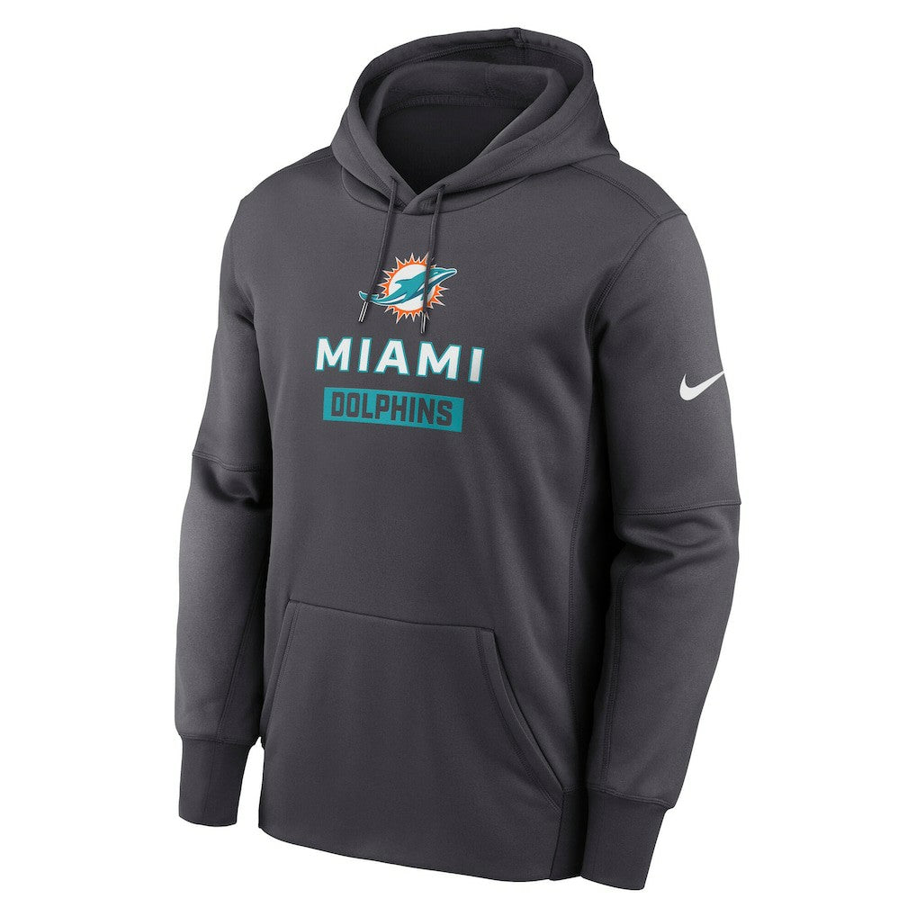 Miami Dolphins Toss Sweep Performance Pullover Hoodie - Anthracite sale