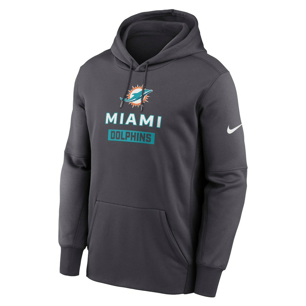 Miami Dolphins Toss Sweep Performance Pullover Hoodie - Anthracite sale
