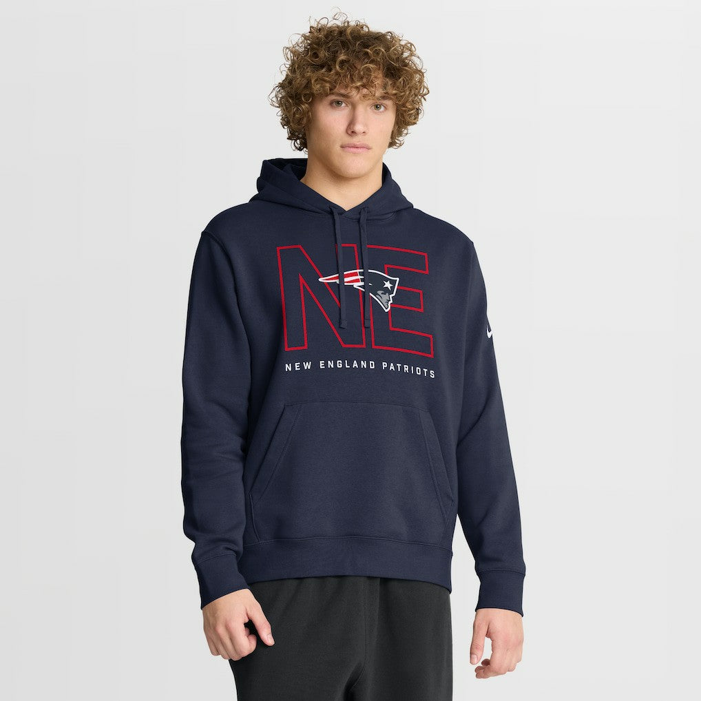 New England Patriots Busted Play Club Fleece Pullover Hoodie - Navy for sale