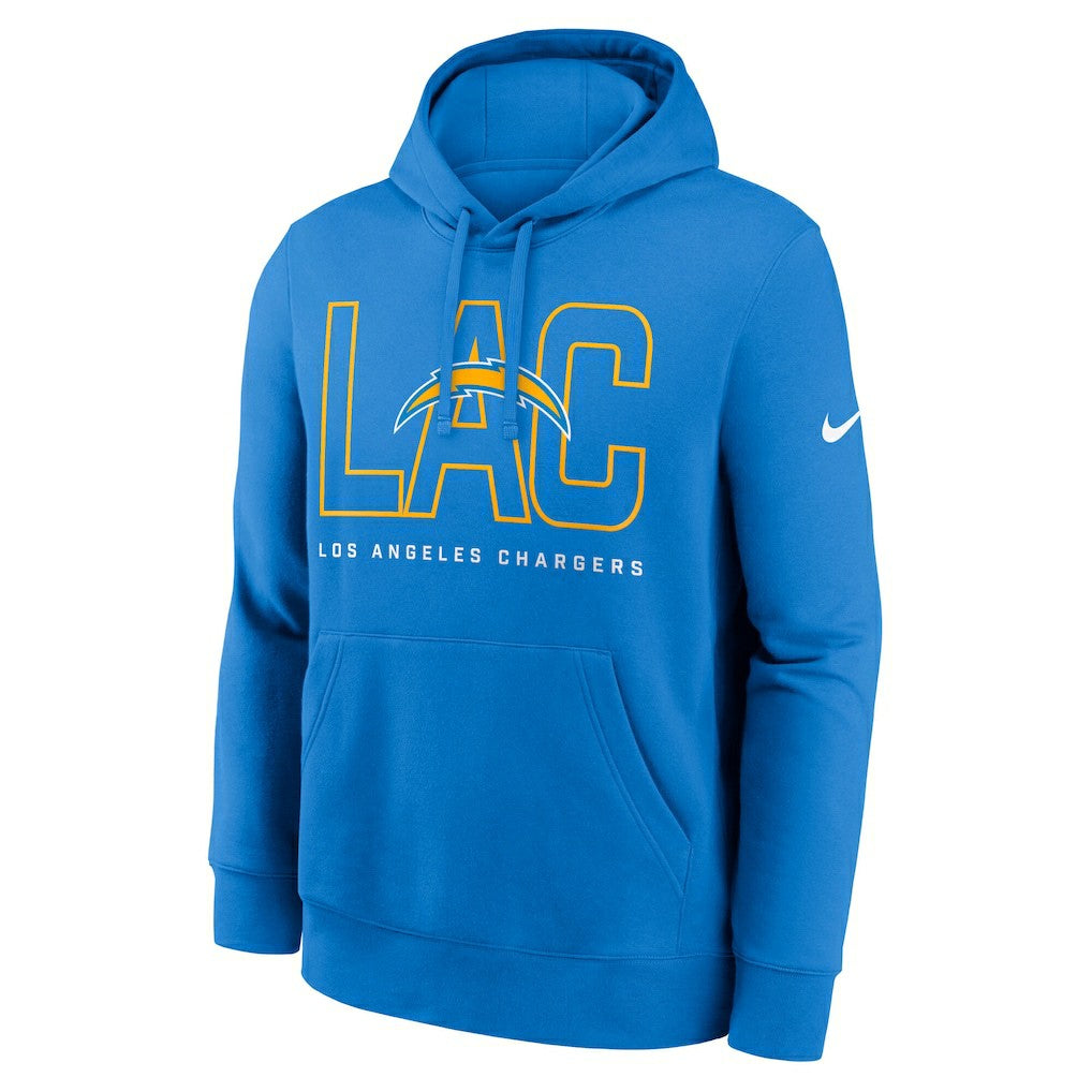 Los Angeles Chargers Busted Play Club Fleece Pullover Hoodie - Powder Blue discount