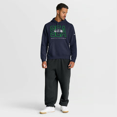 Seattle Seahawks Busted Play Club Fleece Pullover Hoodie - College Navy cheap