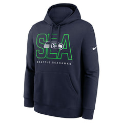 Seattle Seahawks Busted Play Club Fleece Pullover Hoodie - College Navy cheap