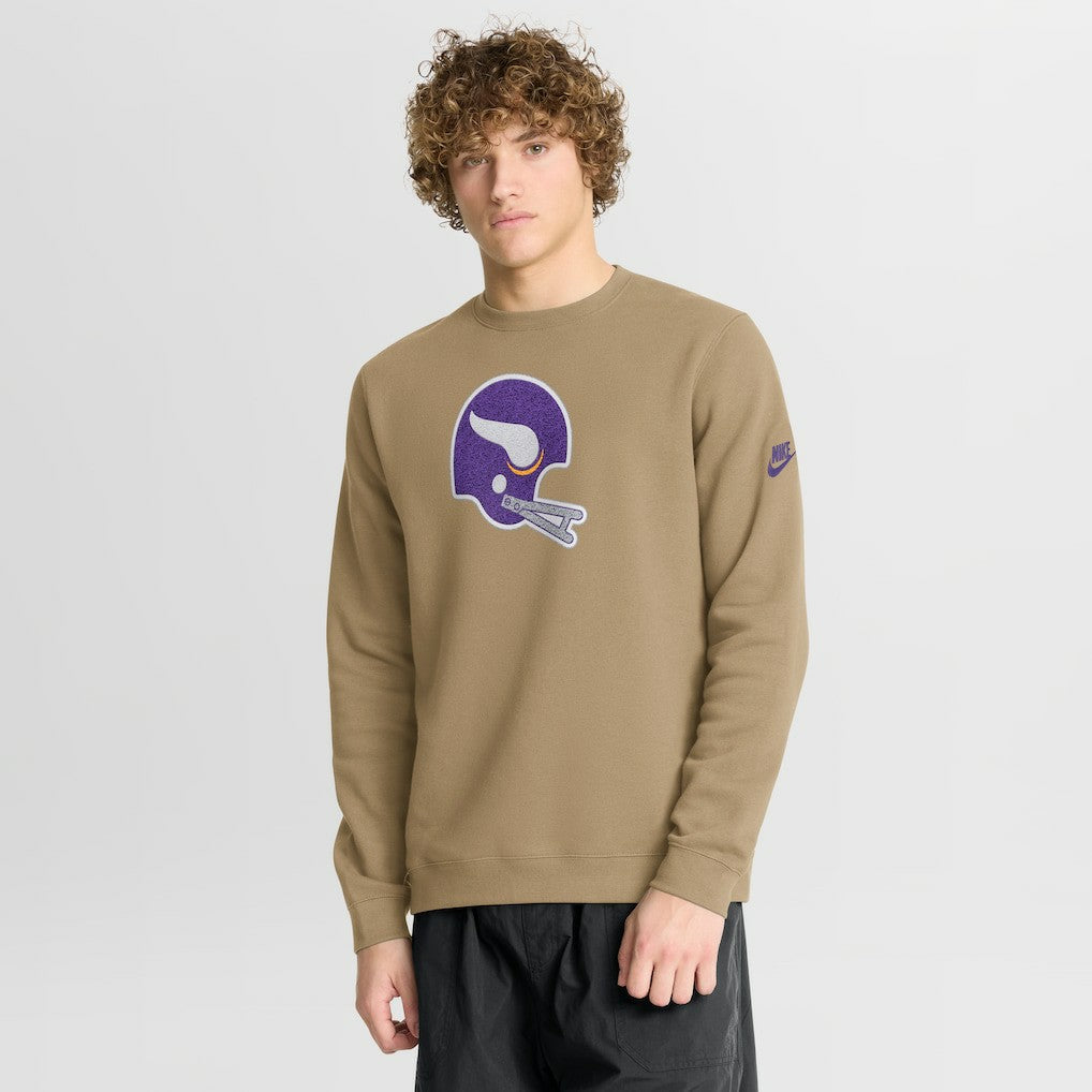 Minnesota Vikings Swing Pass Rewind Club Pullover Sweatshirt - Tan discount