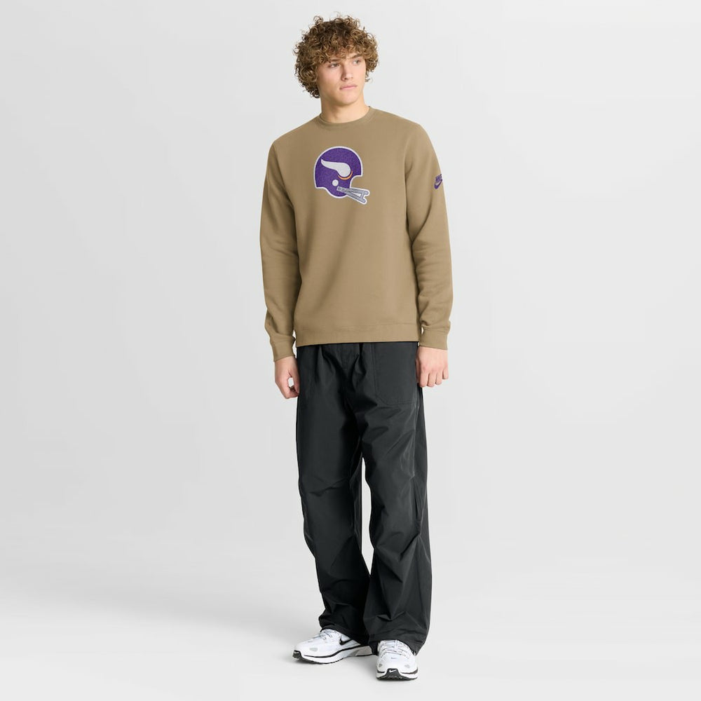 Minnesota Vikings Swing Pass Rewind Club Pullover Sweatshirt - Tan discount