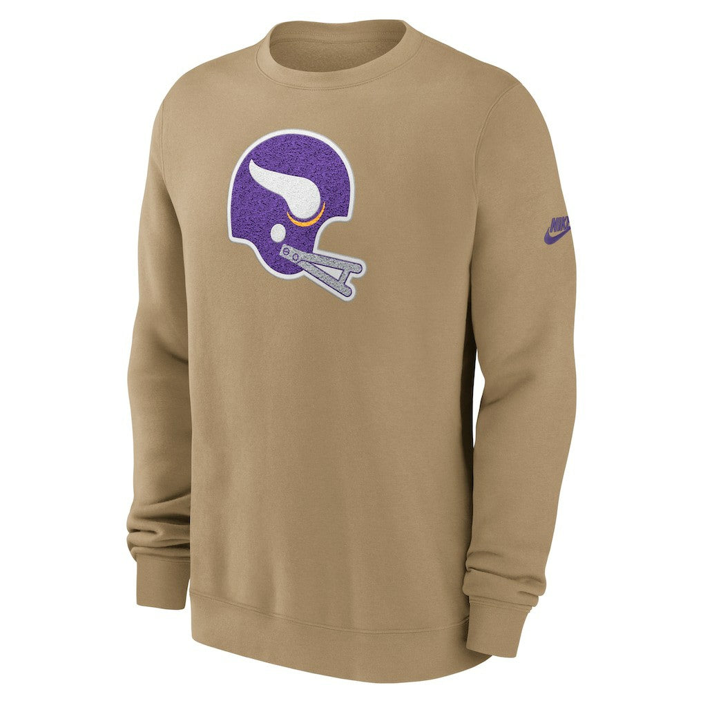 Minnesota Vikings Swing Pass Rewind Club Pullover Sweatshirt - Tan discount