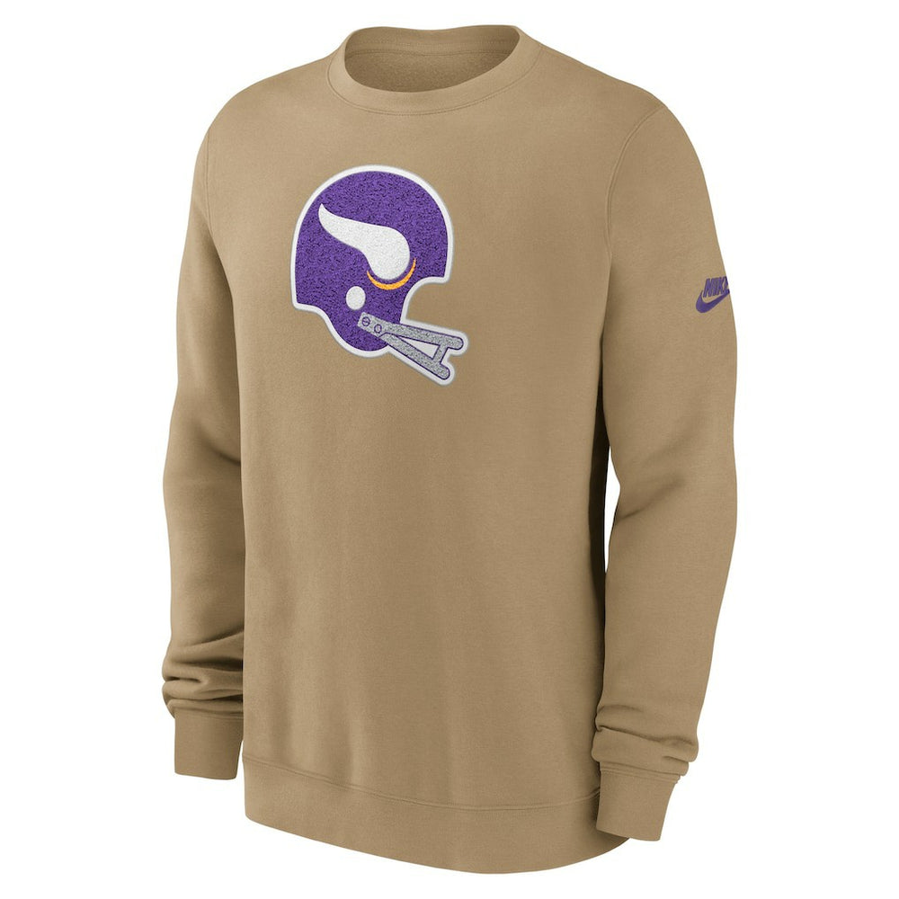 Minnesota Vikings Swing Pass Rewind Club Pullover Sweatshirt - Tan discount