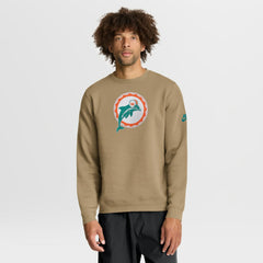 Miami Dolphins Swing Pass Rewind Club Pullover Sweatshirt - Tan on sale