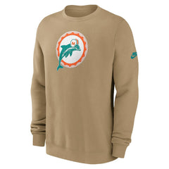 Miami Dolphins Swing Pass Rewind Club Pullover Sweatshirt - Tan on sale