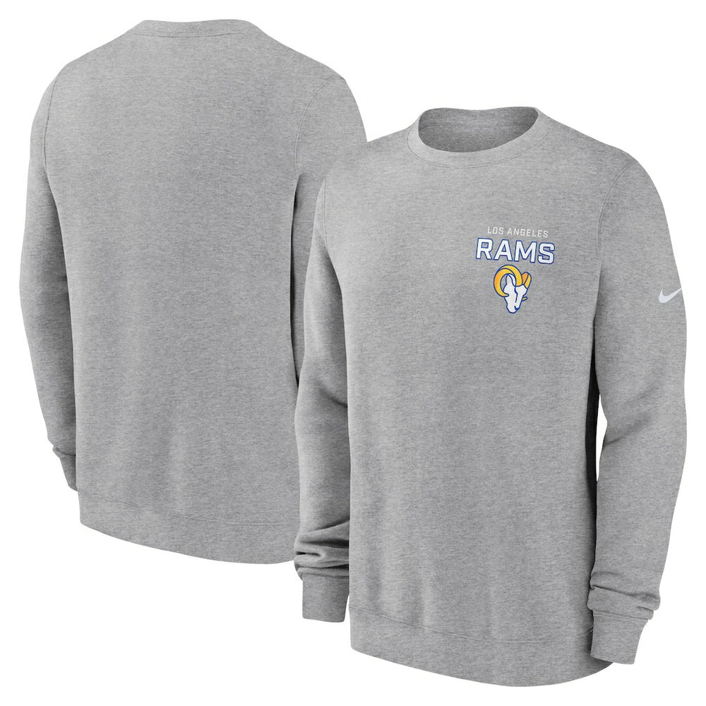 Los Angeles Rams Primetime Club Fleece Pullover Sweatshirt - Heather Gray on sale