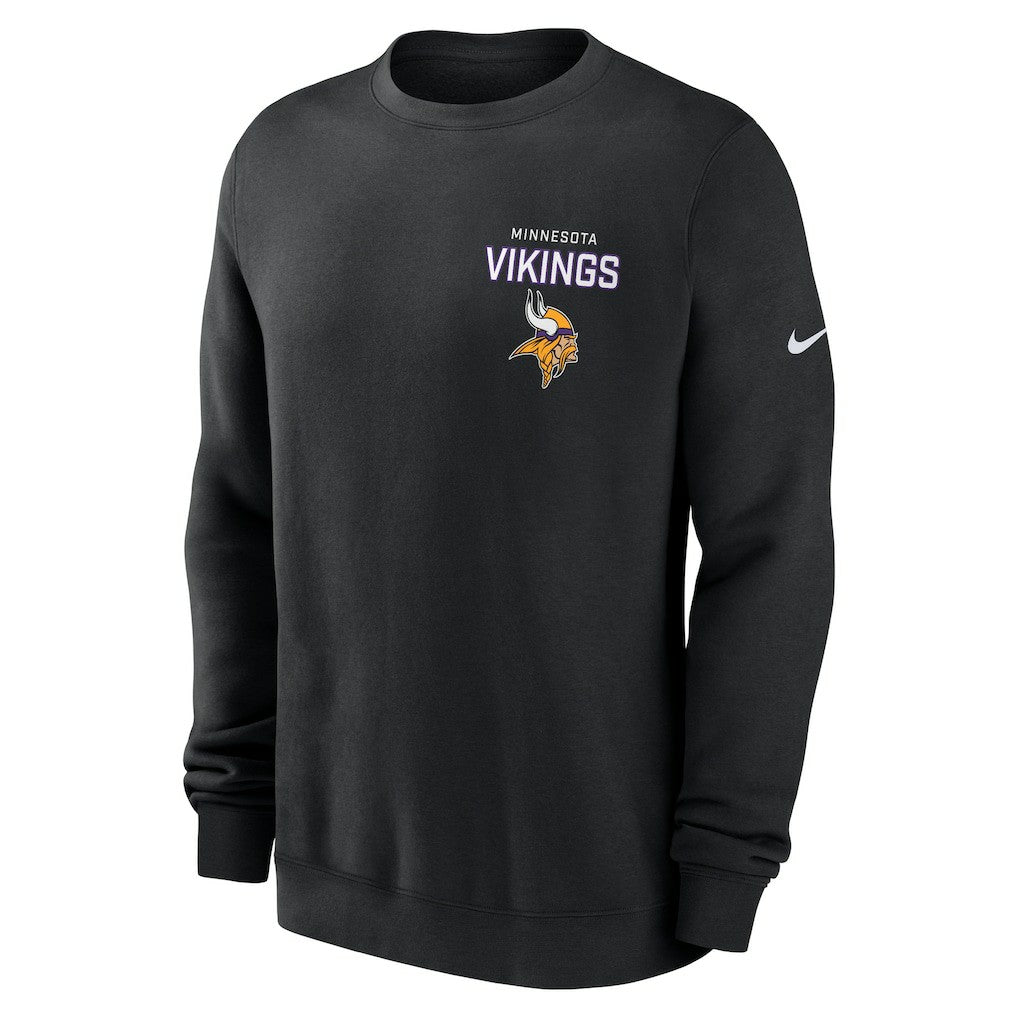 Minnesota Vikings Primetime Club Fleece Pullover Sweatshirt - Black for sale