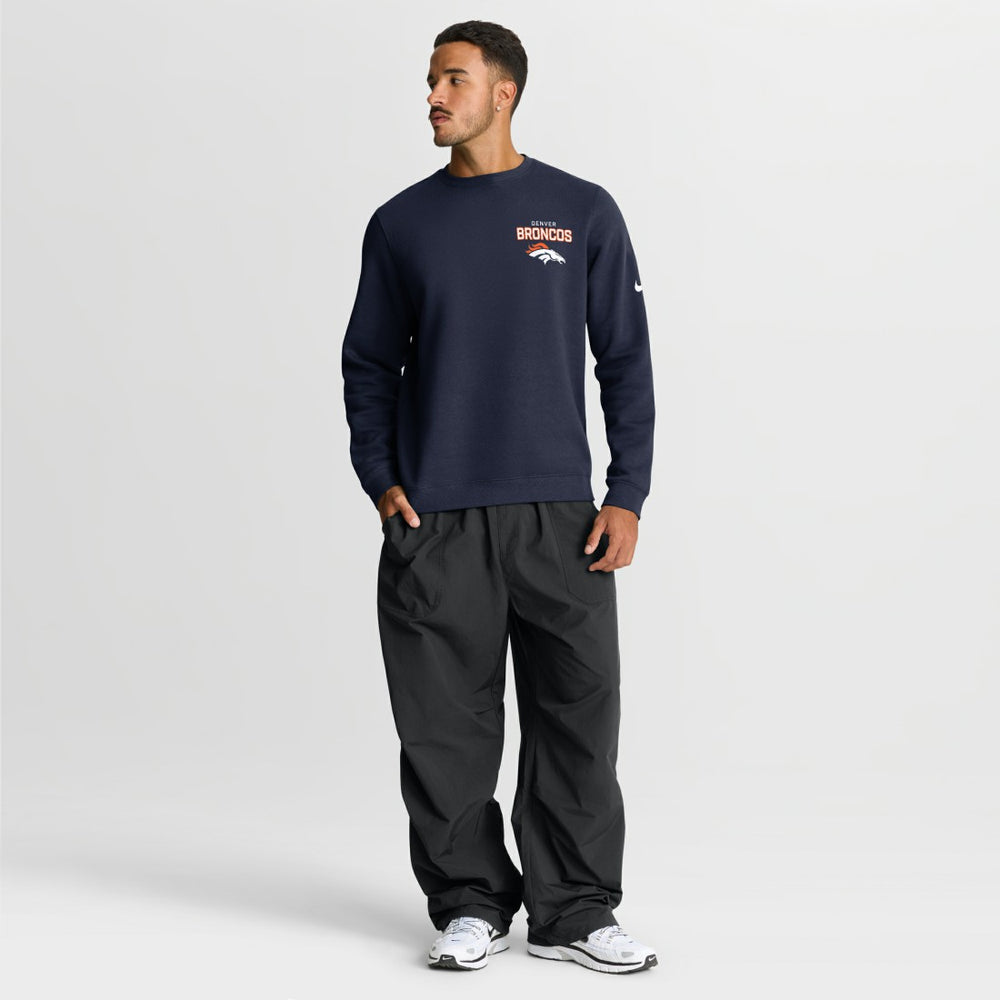 Denver Broncos Primetime Club Fleece Pullover Sweatshirt - Navy discount
