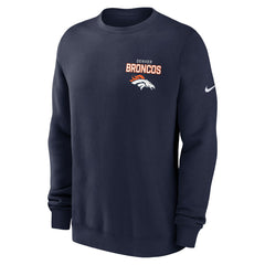 Denver Broncos Primetime Club Fleece Pullover Sweatshirt - Navy discount