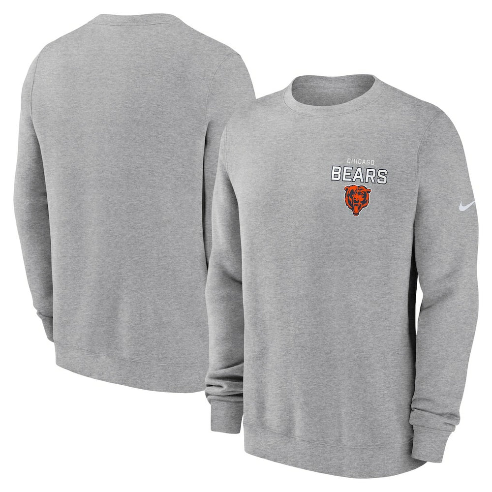 Chicago Bears Primetime Club Fleece Pullover Sweatshirt - Heather Gray outlet