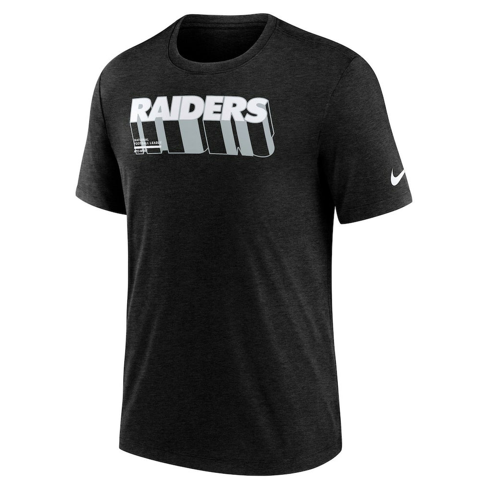 Las Vegas Raiders Long Pass Tri-Blend T-Shirt - Heather Black for sale