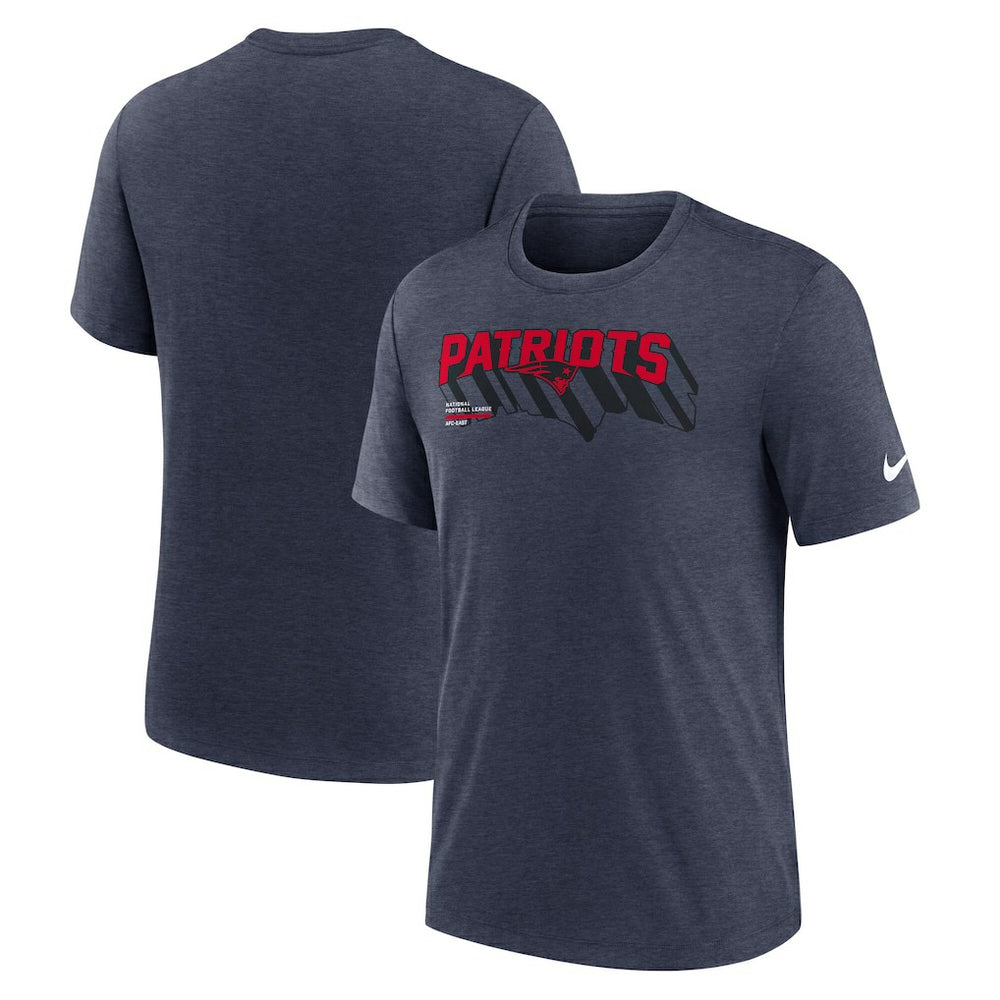 New England Patriots Long Pass Tri-Blend T-Shirt - Heather Navy for sale