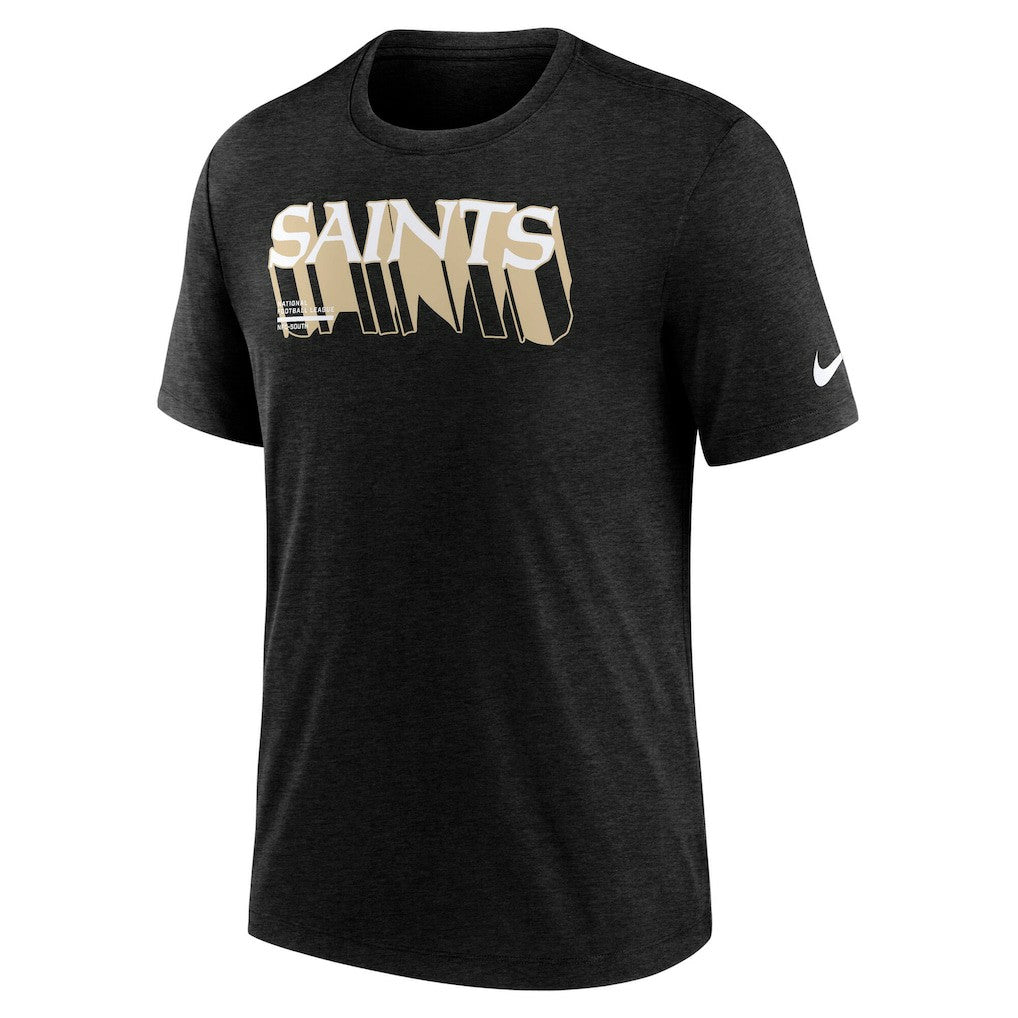 New Orleans Saints Long Pass Tri-Blend T-Shirt - Heather Black online