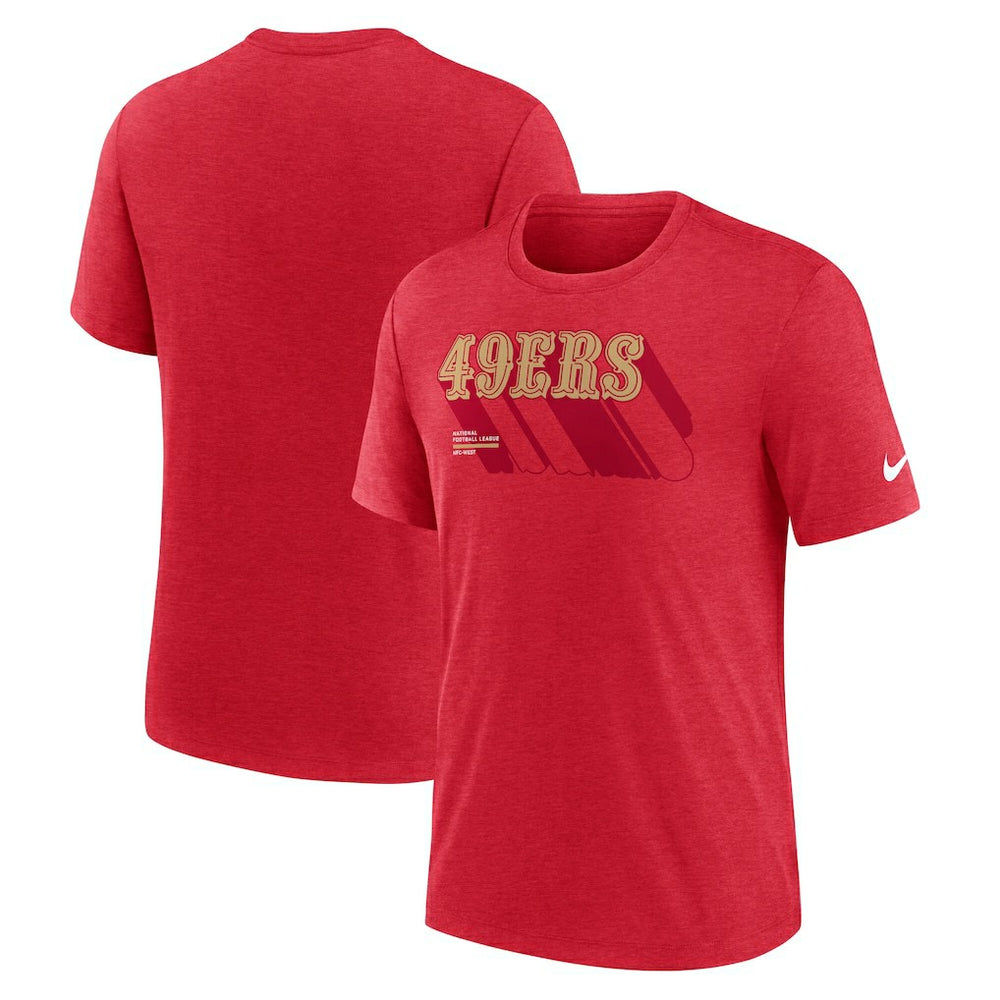 San Francisco 49ers Long Pass Tri-Blend T-Shirt - Heather Scarlet on sale