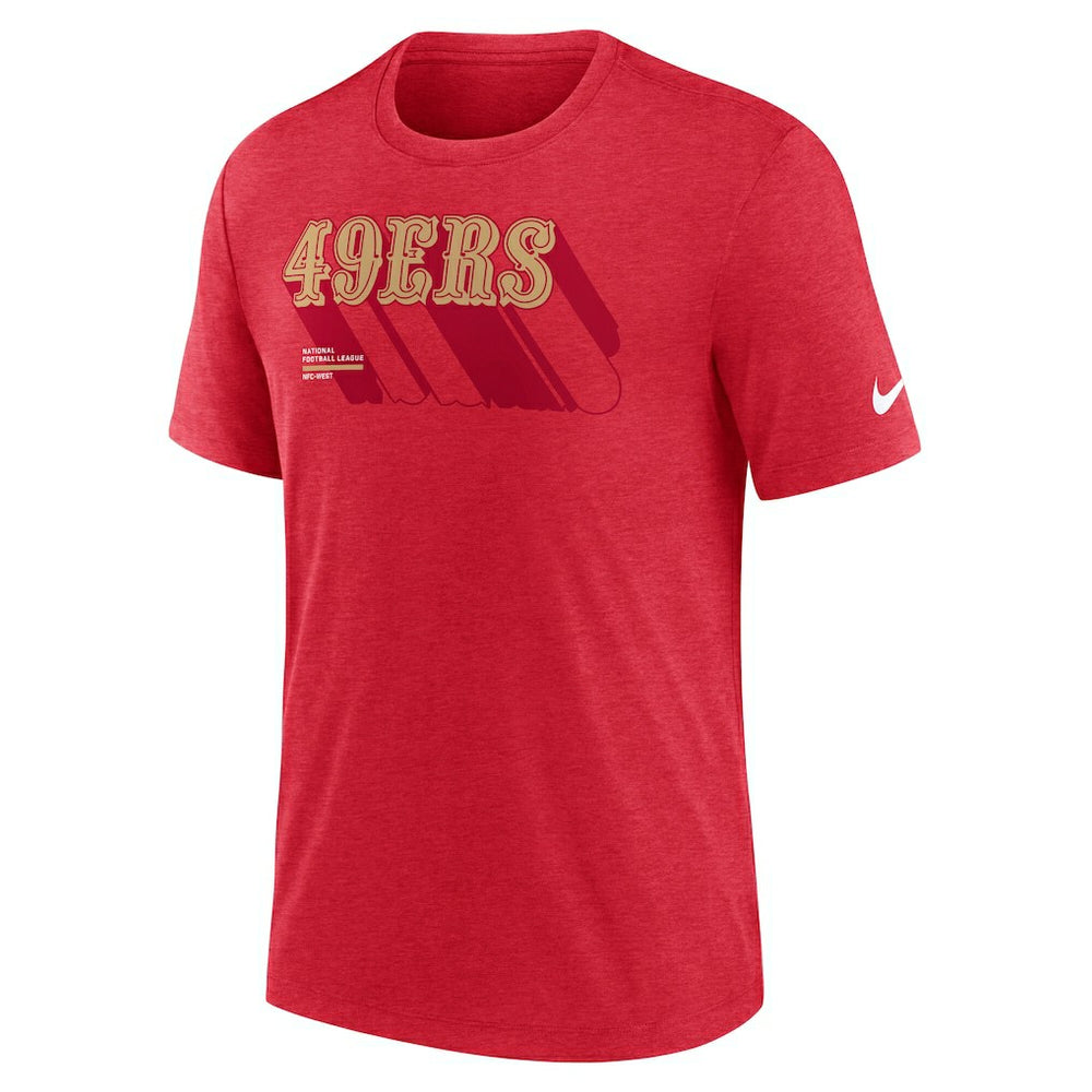 San Francisco 49ers Long Pass Tri-Blend T-Shirt - Heather Scarlet on sale